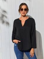 Plain Regular Regular Fit Women Tops, Blouses  Tee 4795