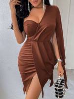  Glamorous Plain Long Sleeve Women Dresses 597