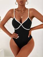 Sleeveless Black Sexy Skinny Women Bodysuits 821