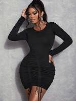  Plain Long Sleeve Sexy Women Sweater Dresses 310