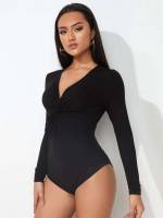  Long Sleeve Casual Women Bodysuits 719