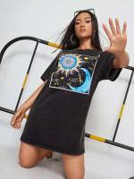 Casual Regular Fit Black Galaxy Women Dresses 8039