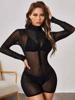  Black Sheer Women Clothing 5304