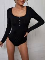  Casual Long Sleeve Skinny Women Bodysuits 765