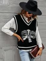 Casual Regular Halloween Women Knitwear 9184