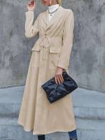  Long Drawstring Elegant Women Outerwear 2431