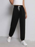  Drawstring Black Women Clothing 3976