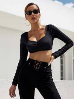  Black Sexy Crop Women Clothing 4844