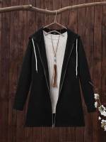  Hooded Plain Women Clothing 195