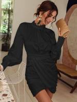 Long Sleeve Elegant Stand Collar Regular Fit Women Clothing 205