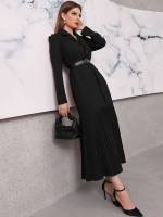 Long Lapel Black Women Dresses 38