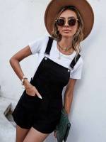 Sleeveless Regular Fit Preppy Women Jumpsuits  Bodysuits 251