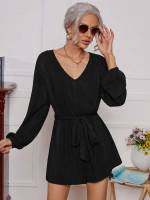  Black V neck Plaid Women Clothing 674