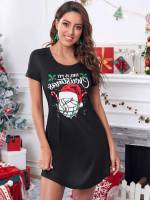 Cute  Black Women Nightgowns  Sleepshirts 9757