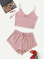  Elegant Plain Bow Women Pajama Sets 9233