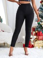 Black Elegant Skinny Women Clothing 6752