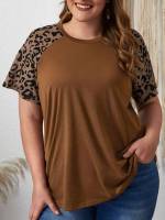 Leopard Long Regular Fit Women Plus Clothing 7269