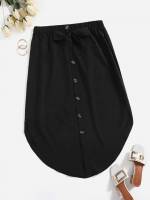 Casual Regular Fit Plain Plus Size Skirts 92