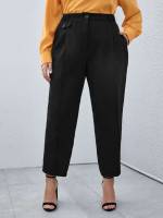 Cropped Regular Fit Elegant Plus Size Bottoms 252