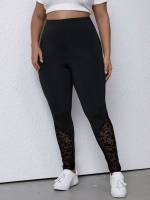 Long Contrast Mesh Casual Women Plus Clothing 23