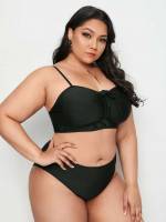 Casual Black  Plus Size Beachwear 224