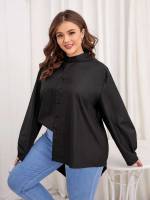 Long Sleeve Casual Black Women Plus Clothing 2402