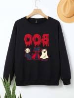  Casual Halloween Long Sleeve Plus Size Sweatshirts 2721