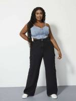 Black Loose Plus Size Denim 844