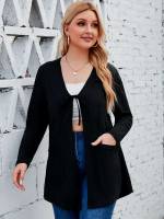  Deep V Neck Black Plus Size Tops 5782