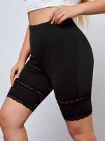 Black Skinny Short Plus Size Leggings 1698