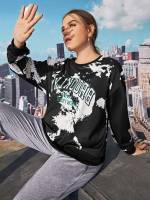  Regular Letter Plus Size Sweatshirts 485