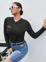  Black Cut Out Plus Size Bodysuits 3182