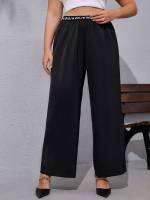 Loose Plain Casual Tape Plus Size Pants 764