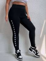   Black Plus Size Leggings 6437