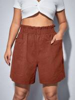  Plain Plus Size Shorts 3507