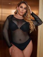   Sheer Plus Size Jumpsuits  Bodysuits 4263