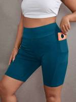 Skinny Short Pocket Women Plus Clothing 2327