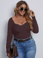  Long Sleeve Regular Sexy Plus Size Tops 9703