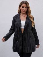  Striped Long Sleeve Women Plus Clothing 4123