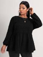  Long Sleeve Casual Long Plus Size Blouses 136