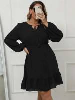  Regular Fit Elegant Black Plus Size Dresses 5403