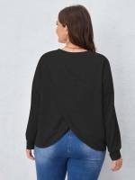  Round Neck Oversized Plain Women Plus Clothing 2533