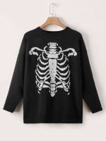 Round Neck  Halloween Women Plus Clothing 6315