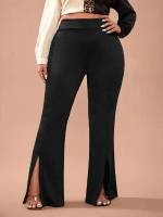 Elegant Long Split Plus Size Bottoms 5535