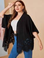  Regular Fit Cut Out Plus Size Cover Ups  Kimonos 5966