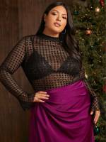 Regular Stand Collar Sexy Plus Size Tops 1227