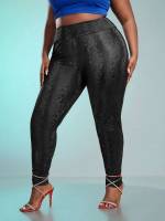  Snakeskin Print Long Glamorous Plus Size Pants 4363