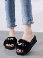  Plain Fashionable Women Slides 9193