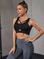 Black Plain Scoop Neck Sports 5313