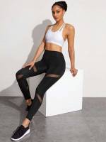 Contrast Mesh  Cropped Women Activewear 413